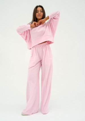 Costa Velvet - Spodnie dresowe velvet Pastel Pink