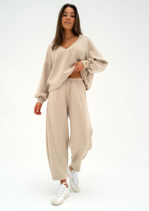 Ollie - Spodnie dresowe z dzianiny soft Beige
