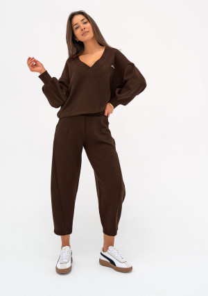 Ollie - Spodnie dresowe z dzianiny soft Brown