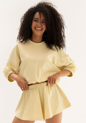 Softie - Cienka bluza z bawełnianej dzianiny Butter Yellow