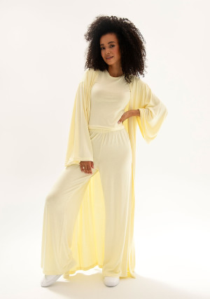 Lumiere - Kimono maxi z wiskozy Butter Yellow