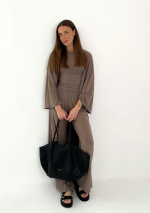 Lumiere - Kimono maxi z wiskozy Latte