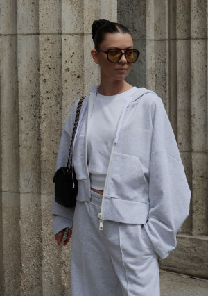 Bane - Rozpinana bluza oversize z kapturem Light Melange