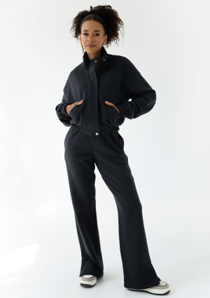 Tide - Spodnie dresowe z rozcięciem Black