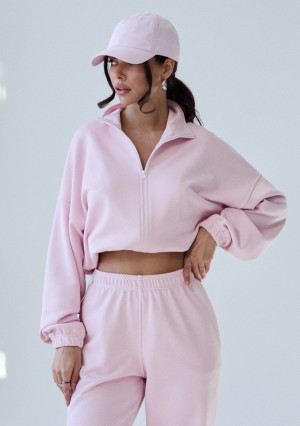Glide - Rozpinana bluza na stójce Pastel Pink