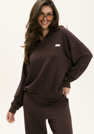 Dash - Bluza z kołnierzykiem Dark Chocolate