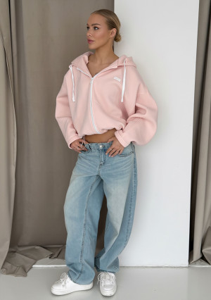 Lilo - Bluza rozpinana oversize z kapturem Pastelowa