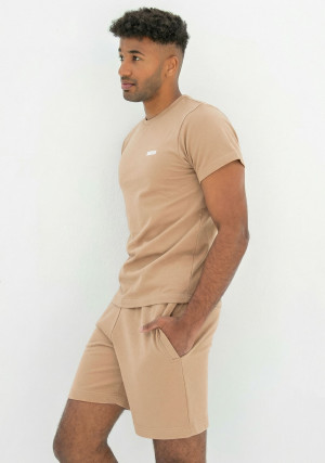 Pure - Męskie szorty dresowe Sand Beige