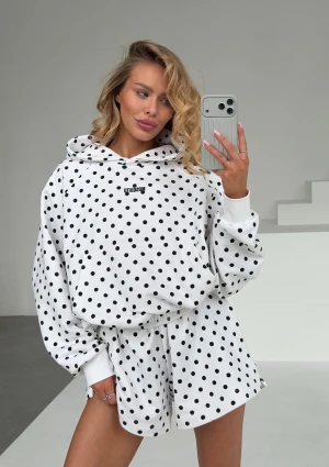 Levi - Bluza kangurka z kapturem w grochy