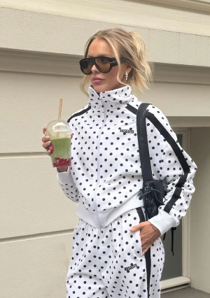 Cano X - Rozpinana bluza ze stójką w grochy z lampasami