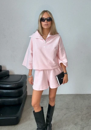 Yale Crop - Bluza z rozpinanym kołnierzem Pastel Pink