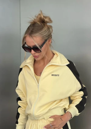 Cano Stripe - Rozpinana bluza ze stójką i lampasami Pale Banana