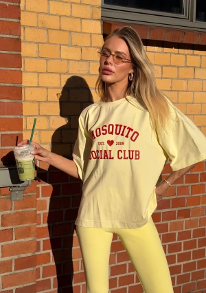 Ace - Koszulka oversize "Mosquito Social Club" Bananowa