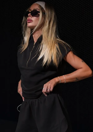 Elan - Bluza bez rękawów z zamkiem Black