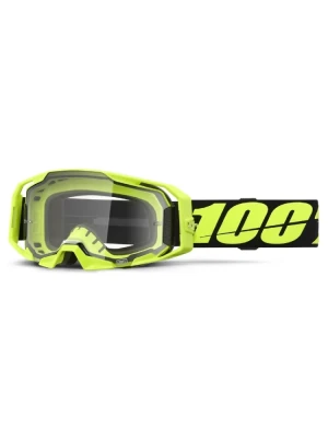 Gogle motocyklowe 100% ARmatic z przeźroczystą szybką czarne-fluo