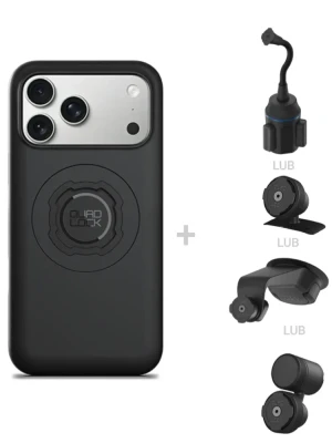 Zestaw do samochodu: etui MAG na telefon iPhone 17 Pro Max (magnetyczne) oraz mocowanie Quad Lock