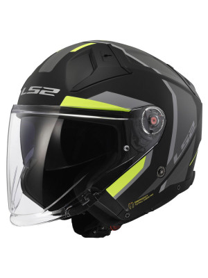 Kask otwarty LS2 OF603 Infinity II Focus czarno-żółty matowy