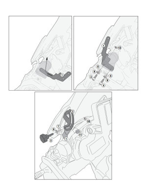 Mocowanie szyb GIVI 5124D, 5124DT BMW R 1250 GS (19-23)/ Adventure (19-24)