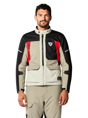 Kurtka motocyklowa tekstylna REV’IT! Convergent H2O brązowo-czerwona