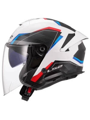 Kask otwarty LS2 OF618 Verso II Air biało-niebiesko-czerwony