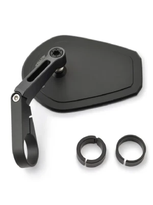 Lusterko motocyklowe krótkie Daytona D-Mirror-15 Flat do montażu na końcu manetki czarne [adapter]