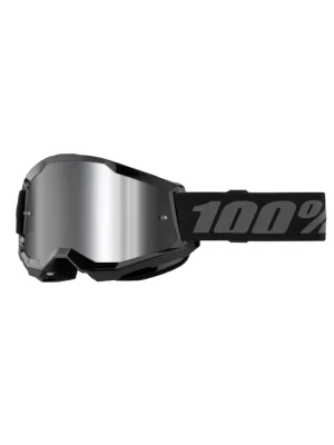 Gogle motocyklowe 100% Strata 2 Stone z szybką lustrzaną czarne