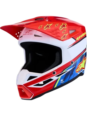 Kask enduro Alpinestars SM3 Falcon biało-czerwono-niebieski połysk