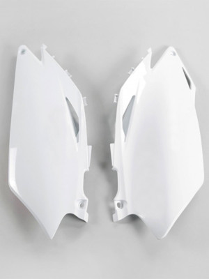 Osłony boczne tylne UFO do Hondy CRF 250R (10), CRF 450R (09-10) białe