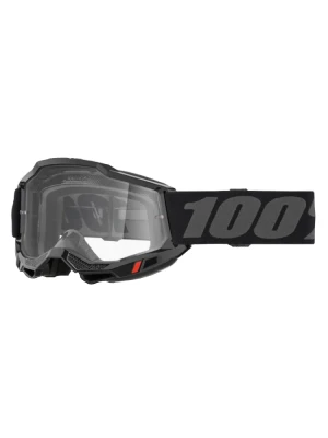 Gogle motocyklowe 100% Accuri 2 z przezroczystą szybką, czarno-szare