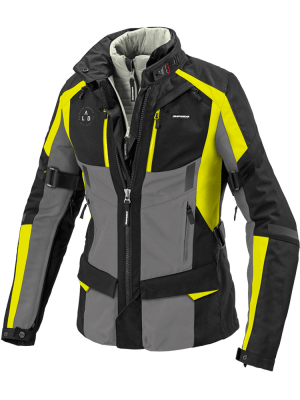 Kurtka motocyklowa damska tekstylna Spidi 4Season Evo Lady czarno-szara-fluo