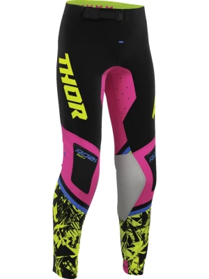 Spodnie cross dziecięce Thor Sportmode Punkd czarno-różowe-fluo