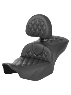 Kanapa motocyklowa dla kierowcy i pasażera z oparciem Saddlemen Roadsofa CF LS Harley Davidson Road Glide/ Street Glide (wybrane modele) (23-) czarna