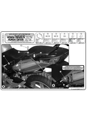 Stelaż pod sakwy motocyklowe Kappa Honda CBF 500 (04-12)/ 600S/ N (04-12)/ 1000/ ABS (06-09)