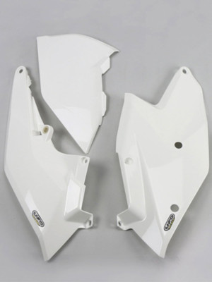 Osłony boczne tylne UFO do KTM SX / EXC / SX-F / EXC-F (16-19) białe