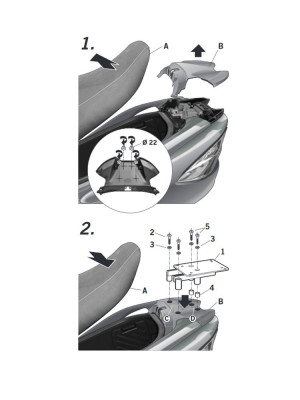 Stelaż pod kufer centralny Shad Suzuki Burgman 400 K7 (06), Z (07), 400 (06-16), 400 ABS (10-16)