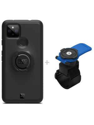 Zestaw: etui na telefon Google Pixel 4a + uchwyt Quad Lock montowany za pomocą paska z szybkozłączką