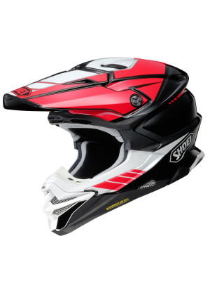 Kask enduro Shoei VFX-WR 06 Jammer TC-1 czarno-biało-czerwony