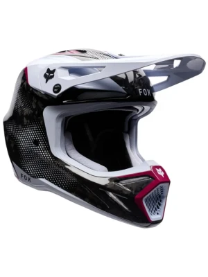 Kask enduro Fox V3 RS Tactile czarno-biały