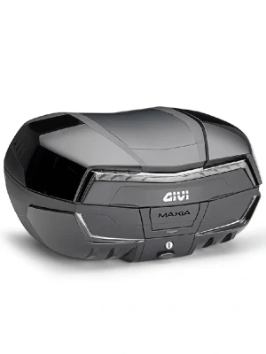 Kufer centralny Givi Monokey V58NNTB2 Maxia 5 z dodatkowym ryglem wewnętrznym, czarny z przezroczystymi odblaskami [pojemność: 58 litrów]