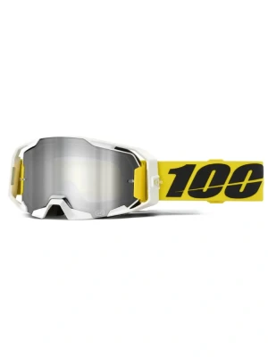 Gogle motocyklowe 100% ARmatic z lustrzaną srebrną szybką żółte