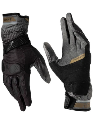 Rękawice motocyklowe Leatt ADV X-Flow 5.5 Stealth czarno-szaro-złote