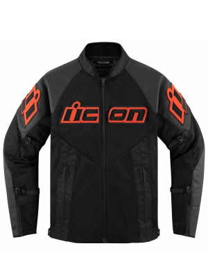 Kurtka motocyklowa skórzano-tekstylna Icon Mesh AF czarno-czerwona