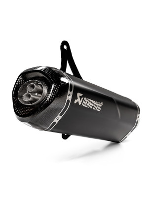 Tłumik motocyklowy Slip-On Line [Stal nierdzewna + Carbon] Akrapovič do wybranych modeli Vespa czarny