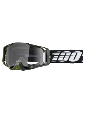 Gogle motocyklowe 100% Armega z przezroczystą szybką, czarno-białe