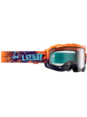 Gogle motocyklowe z przezroczystą szybą Leatt Velocity 4.5 pomarańczowo-niebieskie
