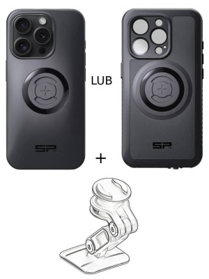 Zestaw do samochodu: etui na telefon iPhone 15 Pro + mocowanie SP Connect