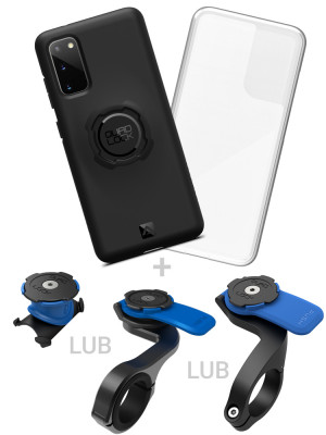 Etui na telefon Samsung Galaxy S20, pokrowiec przeciwdeszczowy oraz mocowanie rowerowe Quad Lock