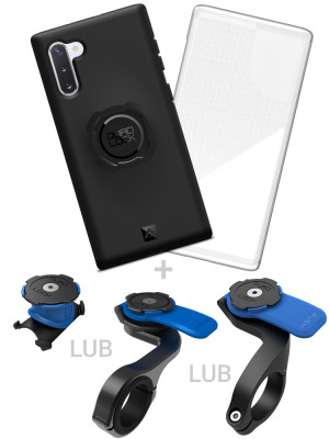 Etui na telefon Samsung Galaxy Note10, pokrowiec przeciwdeszczowy oraz mocowanie rowerowe Quad Lock