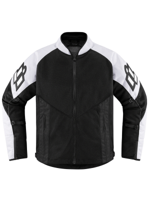 Kurtka motocyklowa tekstylna Icon Mesh AF biało-czarna