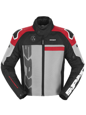 Kurtka motocyklowa tekstylna Spidi Progressive Net H2Out czarno-szaro-czerwona
